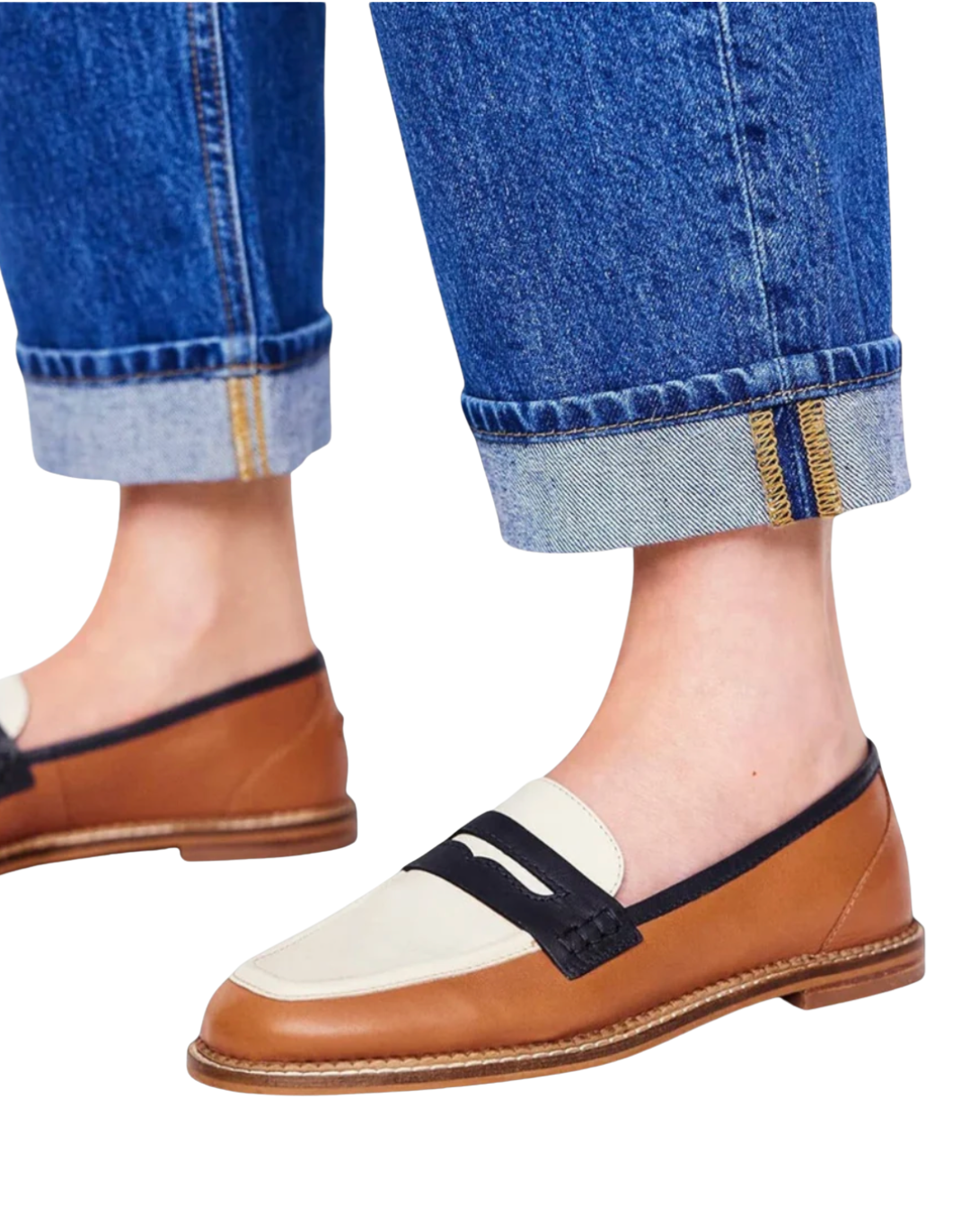 Anouk | Loafers mit runder Spitze und Farbblock-Design