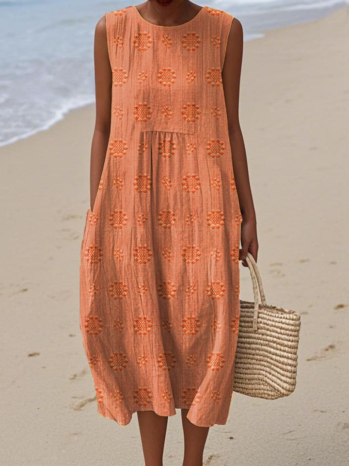 MAYLORA Elegant Sleeveless Cotton Dress