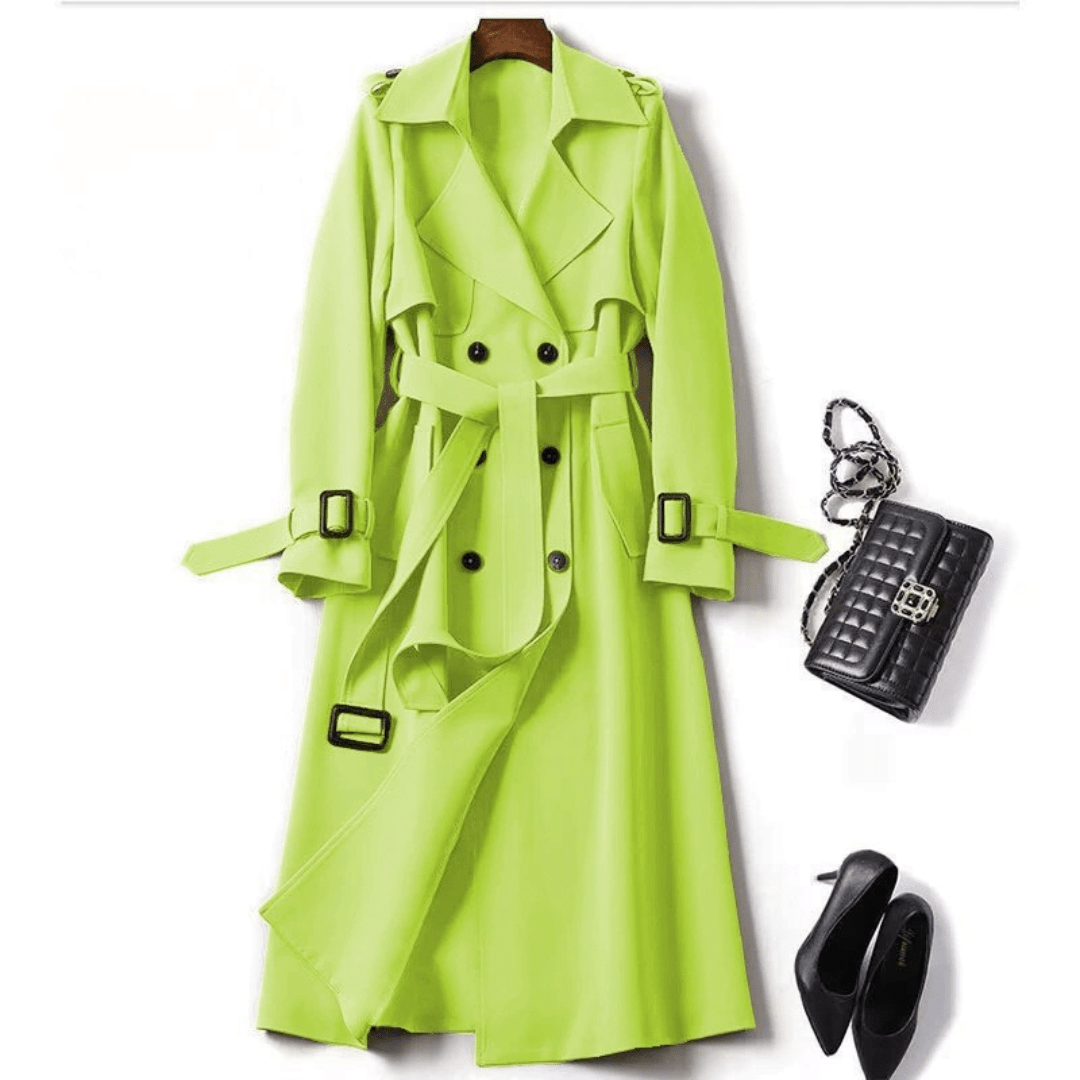 Womens Mid Length Trench Coat Spring Autumn New Korean Style Plus Size For Petite Trendy British Style Over The Knee Coat