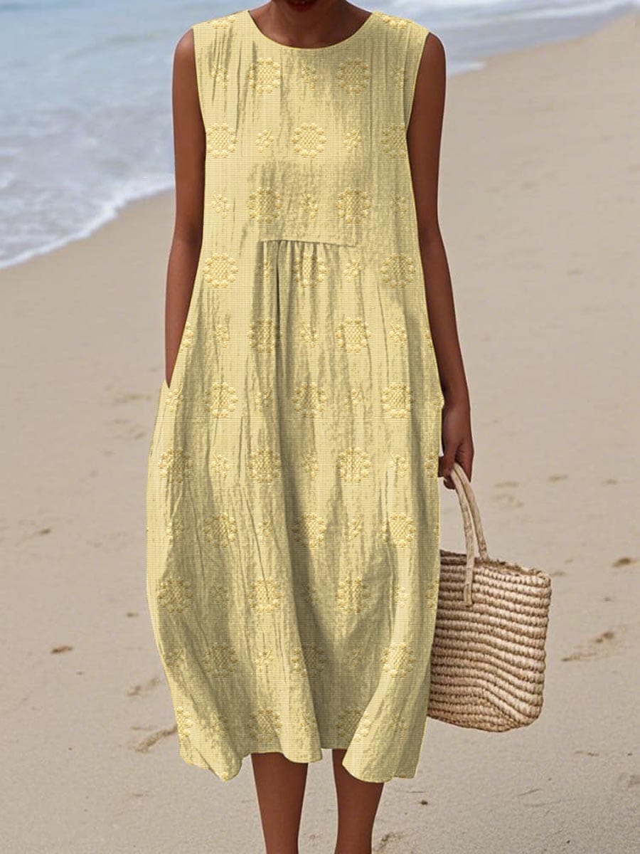 MAYLORA Elegant Sleeveless Cotton Dress