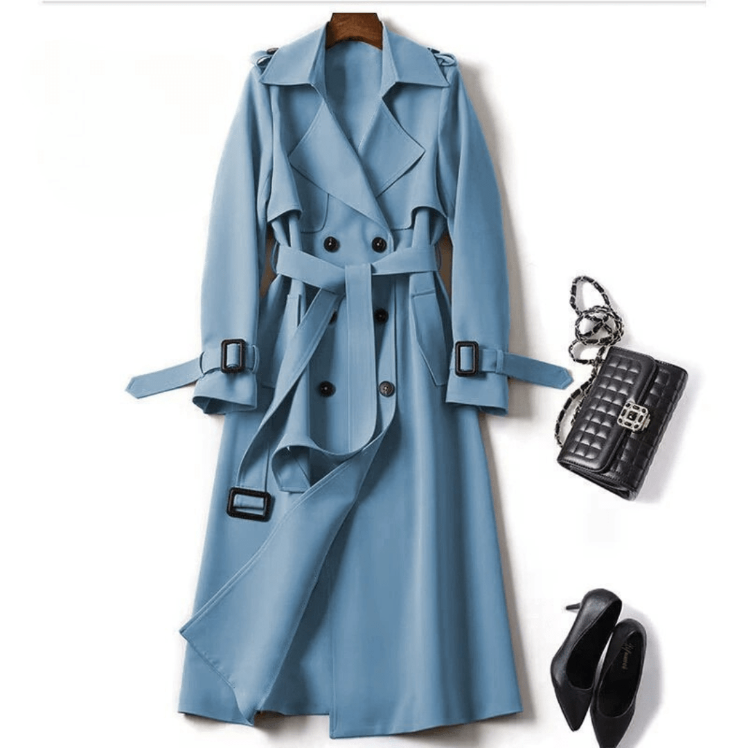 Womens Mid Length Trench Coat Spring Autumn New Korean Style Plus Size For Petite Trendy British Style Over The Knee Coat