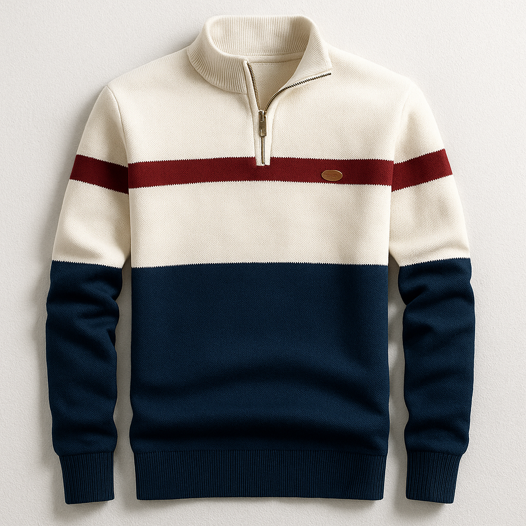 Atlas Two-Tone Zip Pullover