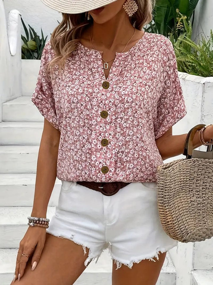 Jelena  Elegant Floral Summer Top