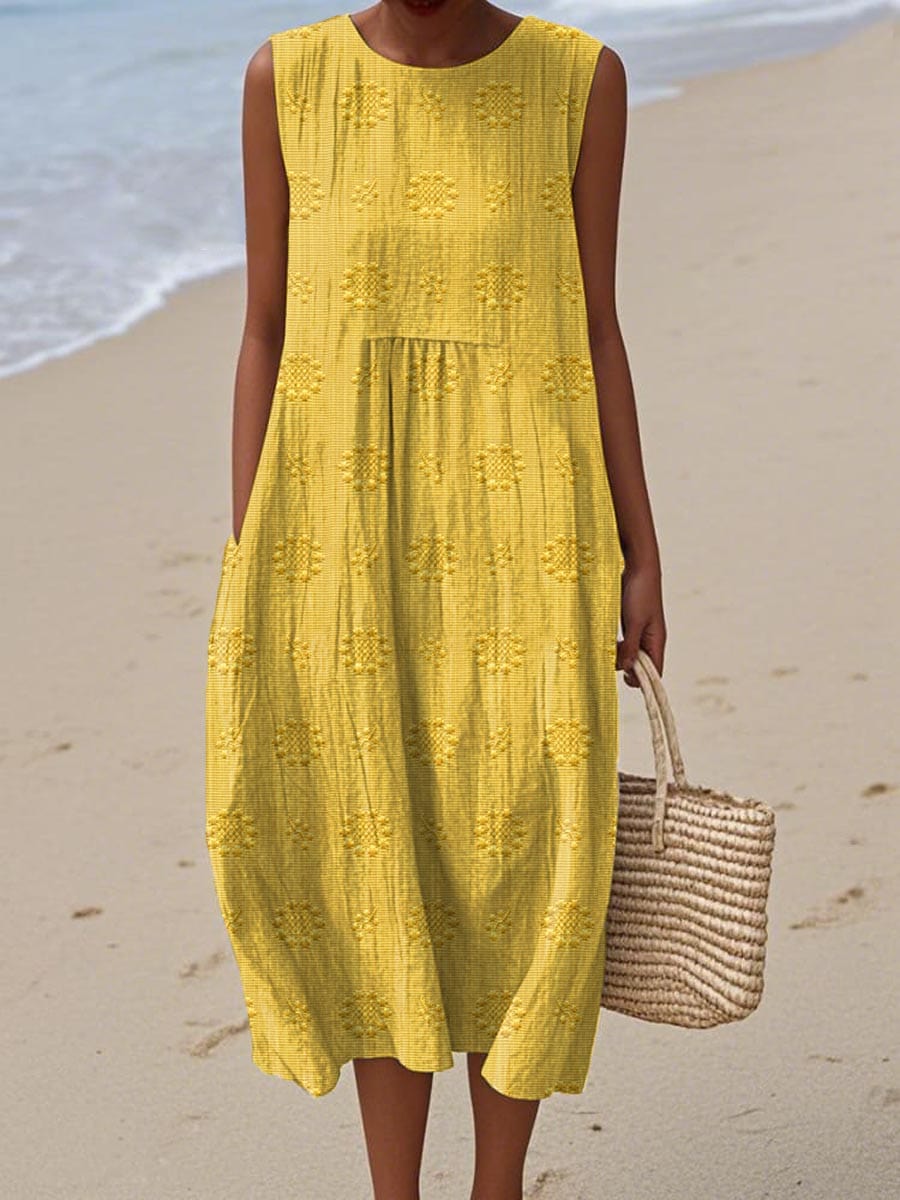 MAYLORA Elegant Sleeveless Cotton Dress