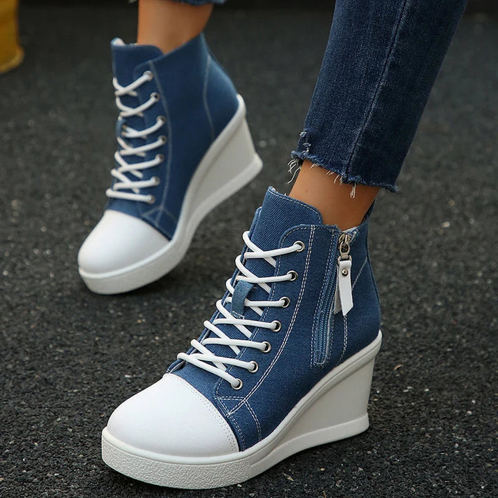 Alina Canvas Wedge Sneakers