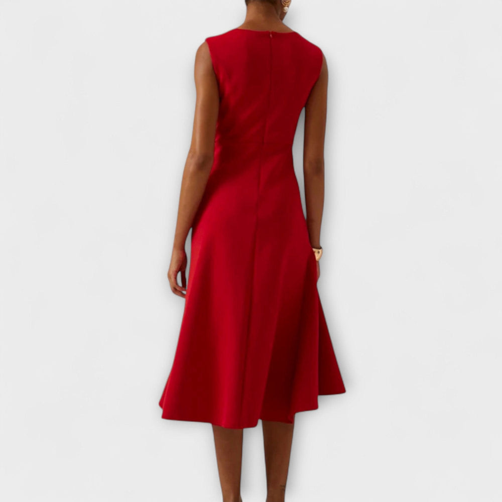 Juliette Draped Asymmetric Midi Dress