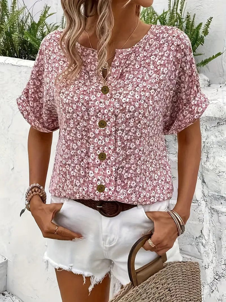 Jelena  Elegant Floral Summer Top