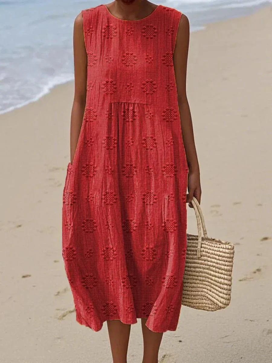 MAYLORA Elegant Sleeveless Cotton Dress