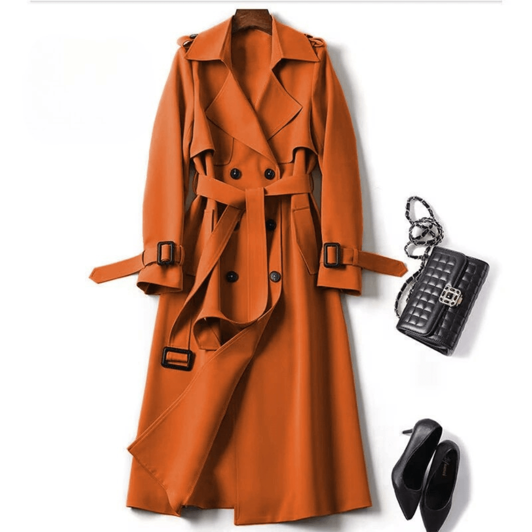 Womens Mid Length Trench Coat Spring Autumn New Korean Style Plus Size For Petite Trendy British Style Over The Knee Coat