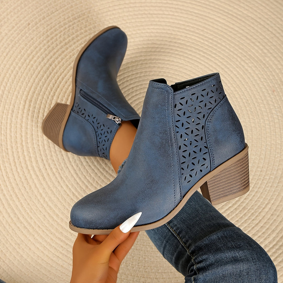Iris Leather Zip Boots
