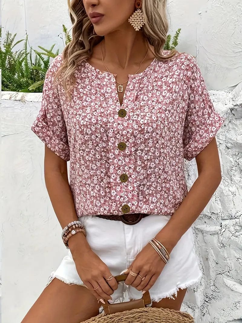 Jelena  Elegant Floral Summer Top
