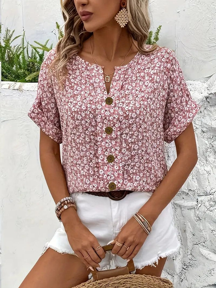 Jelena  Elegant Floral Summer Top