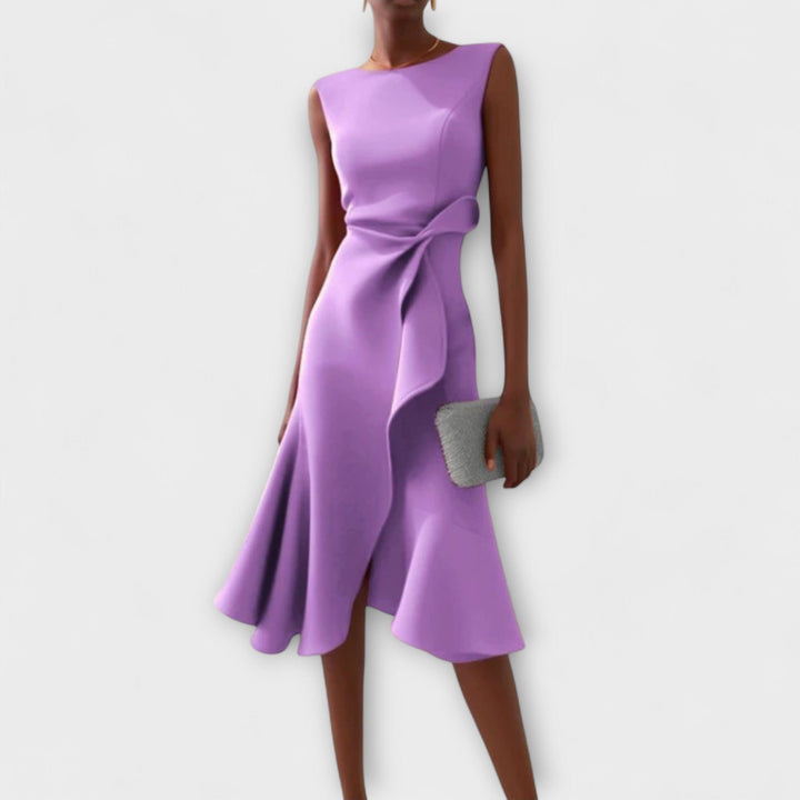 Juliette Draped Asymmetric Midi Dress