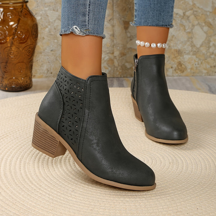 Iris Leather Zip Boots