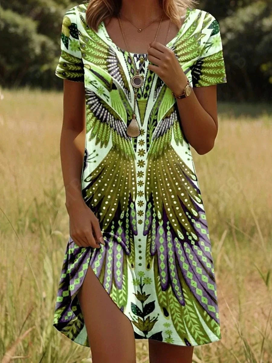 STELINA Short Summer Dress with Trendy Print