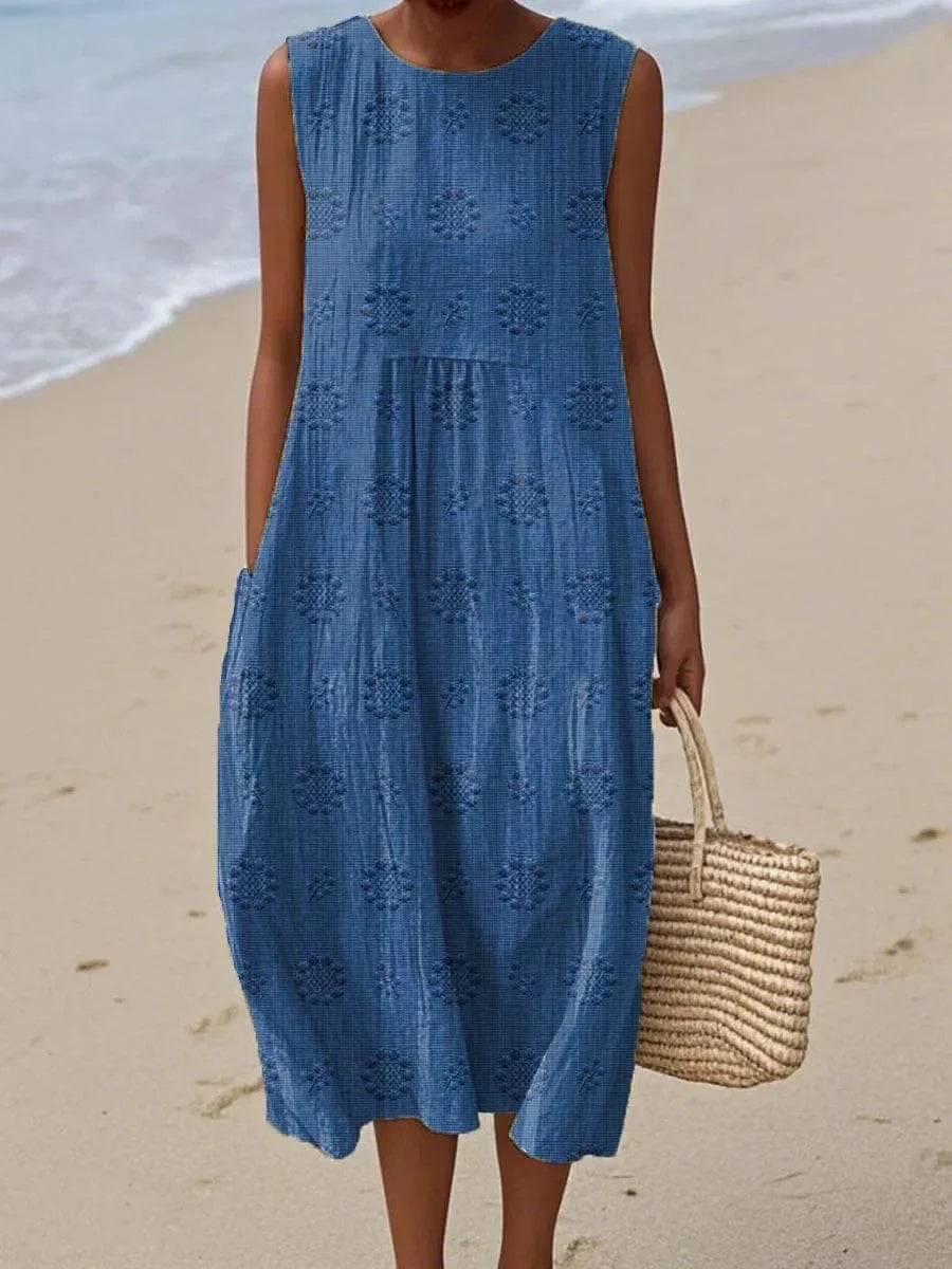 MAYLORA Elegant Sleeveless Cotton Dress