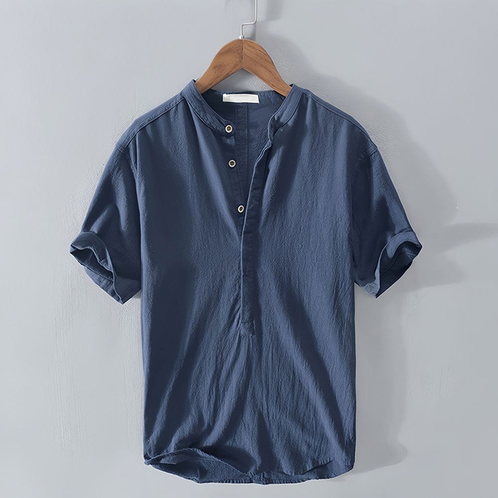 Summer Men's Linen T-Shirt in Casual Beach Style