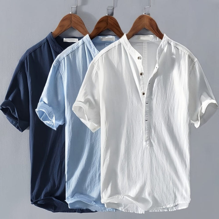 Summer Men's Linen T-Shirt in Casual Beach Style