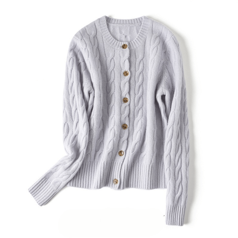 Margaux Cable Buttoned Cashmere Cardigan