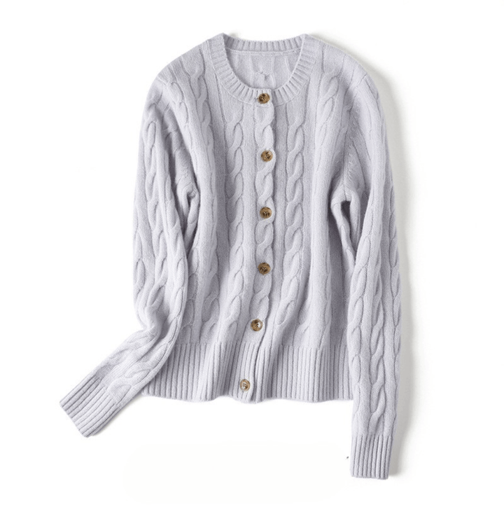 Margaux Cable Buttoned Cashmere Cardigan