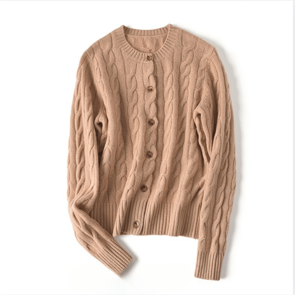 Margaux Cable Buttoned Cashmere Cardigan