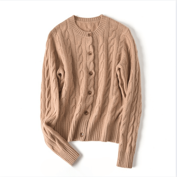 Margaux Cable Buttoned Cashmere Cardigan