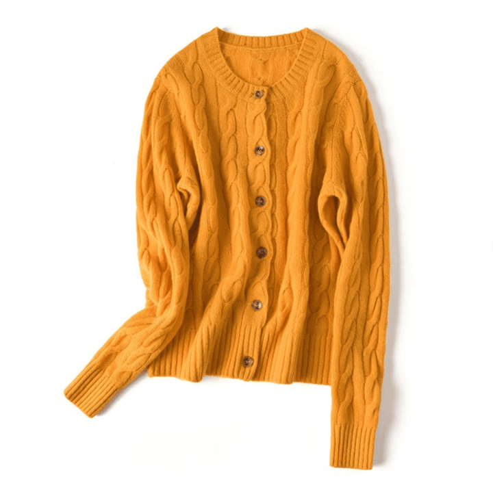 Margaux Cable Buttoned Cashmere Cardigan