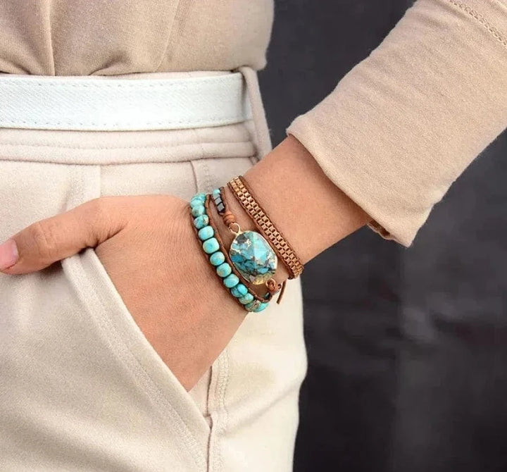 Natural Turquoise Howlite Wrap Bracelet