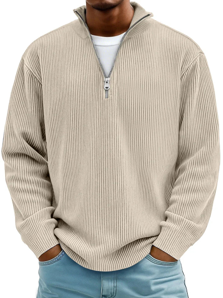 Tate Core-Rib Mock Sweater