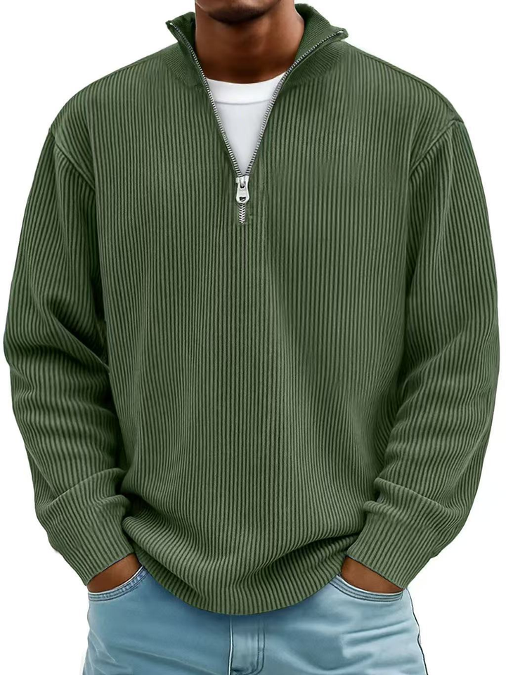 Tate Core-Rib Mock Sweater