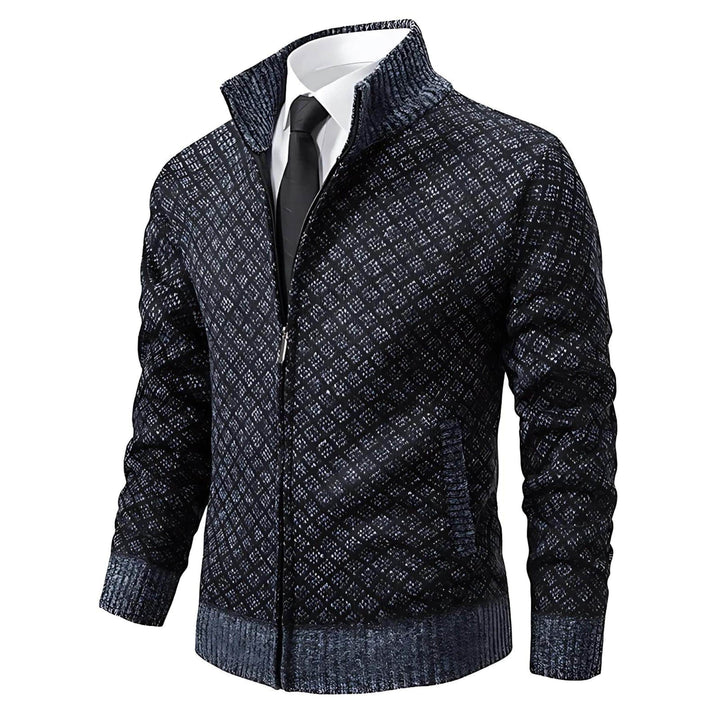 Windsor Diamond-Knit Zip Cardigan