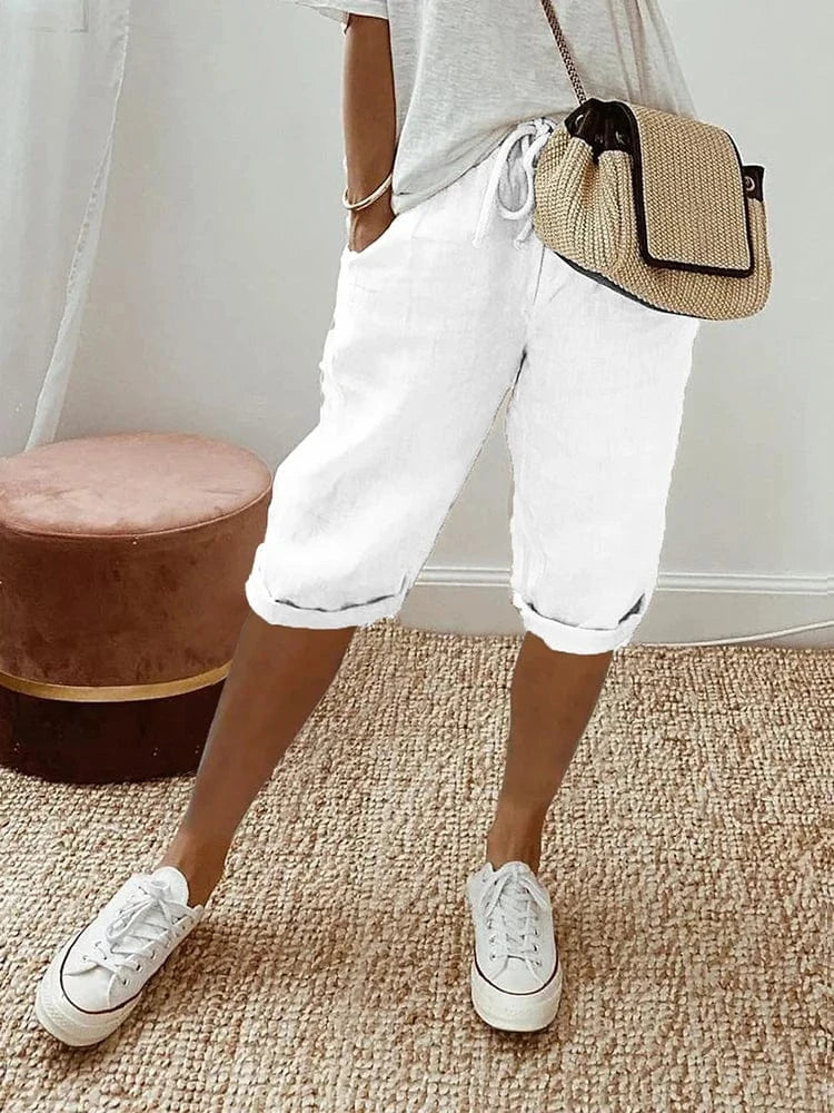 Rosa Cotton and Linen Shorts for Women
