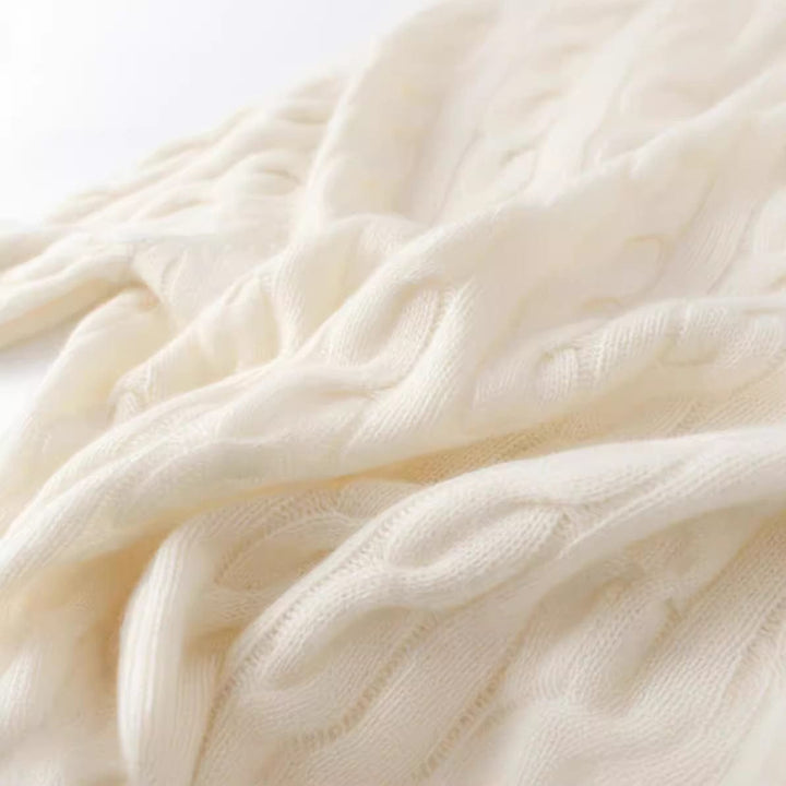 Margaux Cable Buttoned Cashmere Cardigan