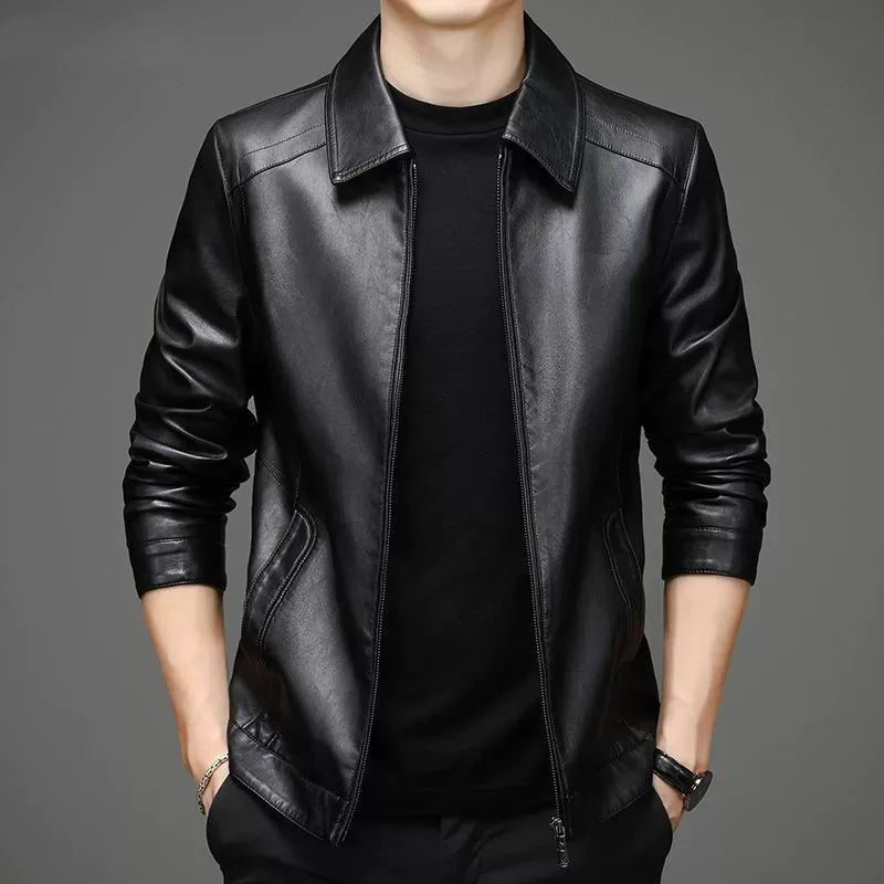 Harry Quilted Detail Leather Jacket