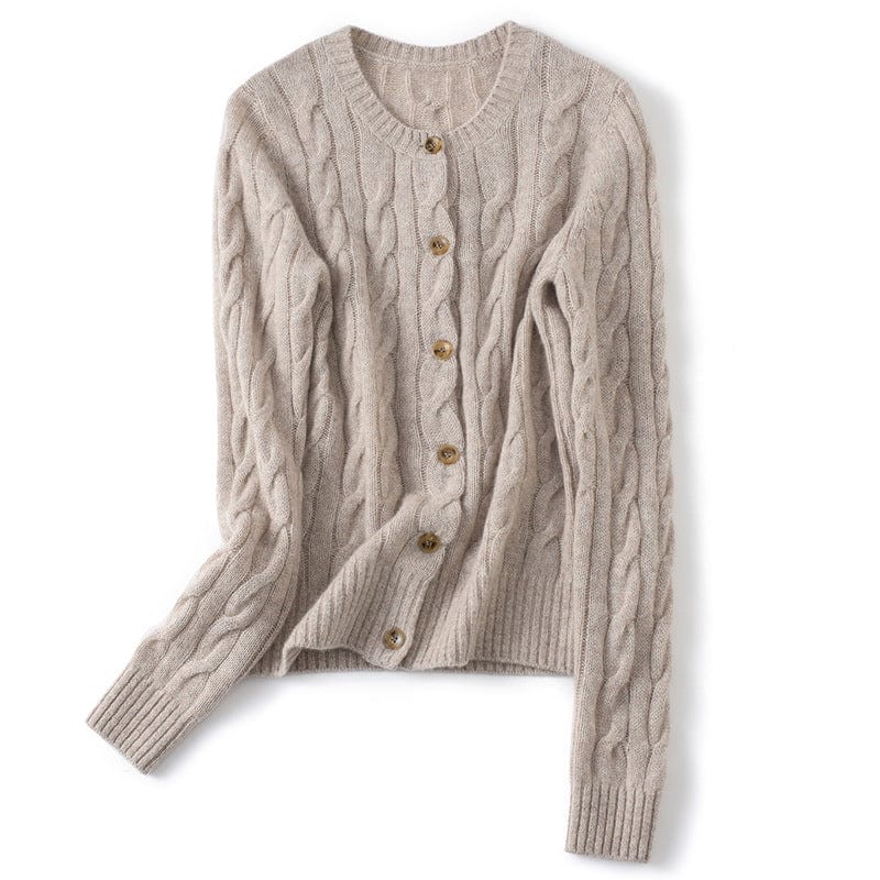 Margaux Cable Buttoned Cashmere Cardigan