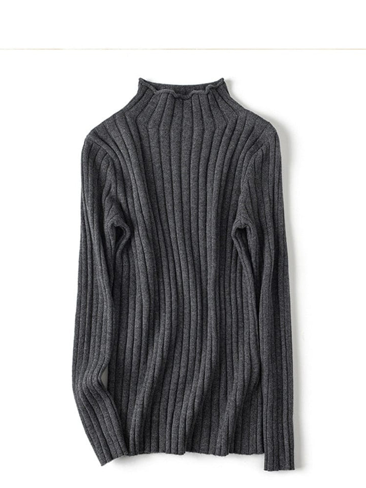 Livia Cashmere Ribbed Mockneck