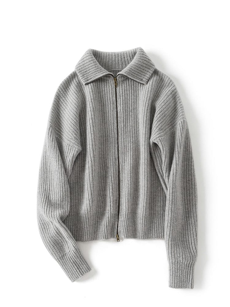 Camille Cashmere Zip Cardigan