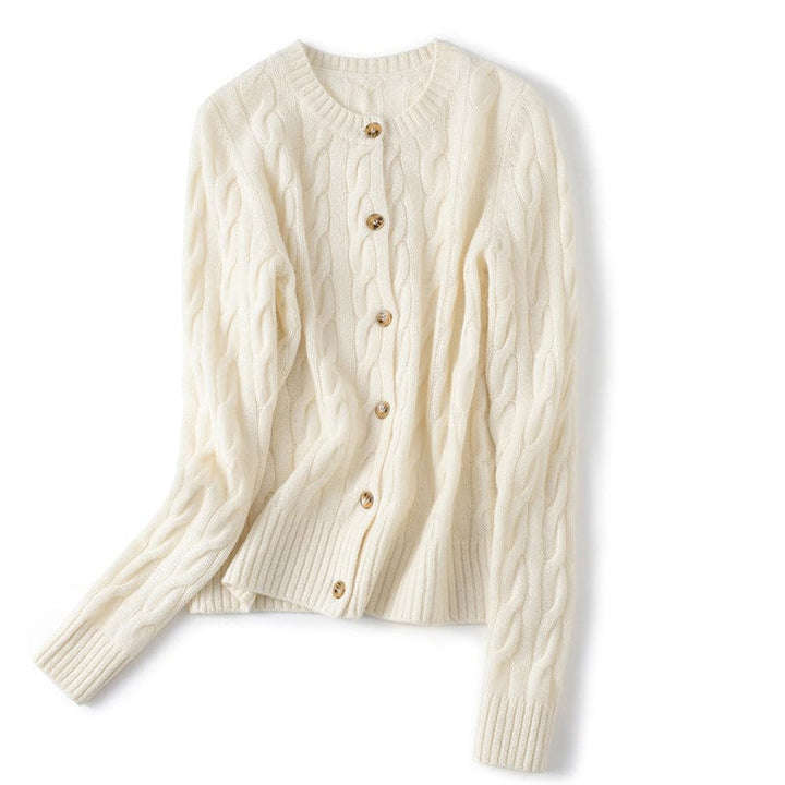 Margaux Cable Buttoned Cashmere Cardigan