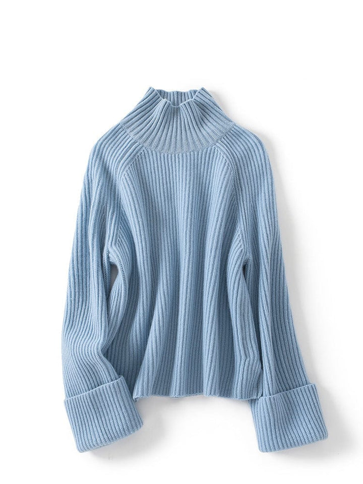 Isolde Cashmere Ribbed Mockneck