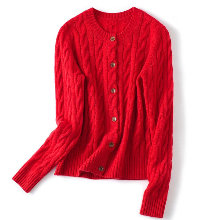 Margaux Cable Buttoned Cashmere Cardigan