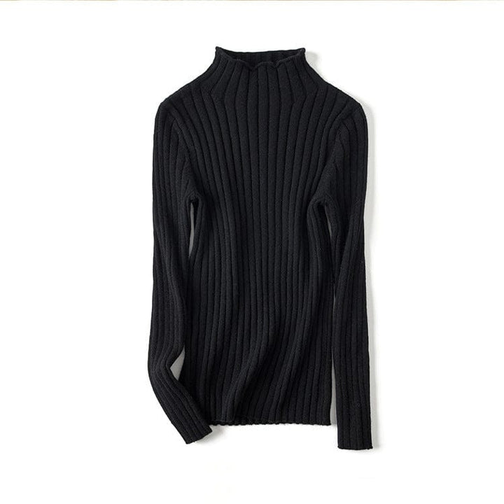 Livia Cashmere Ribbed Mockneck