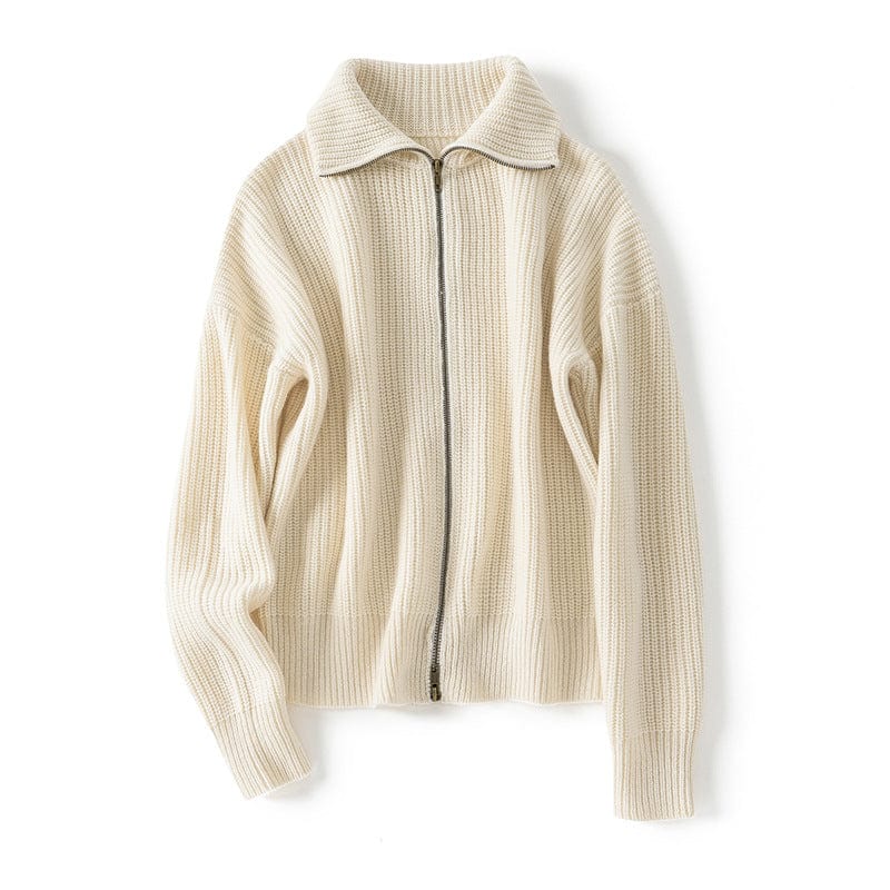 Camille Cashmere Zip Cardigan