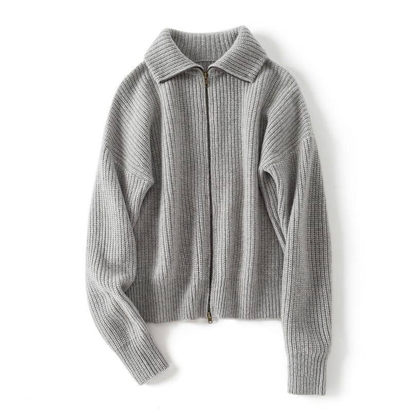 Camille Cashmere Zip Cardigan