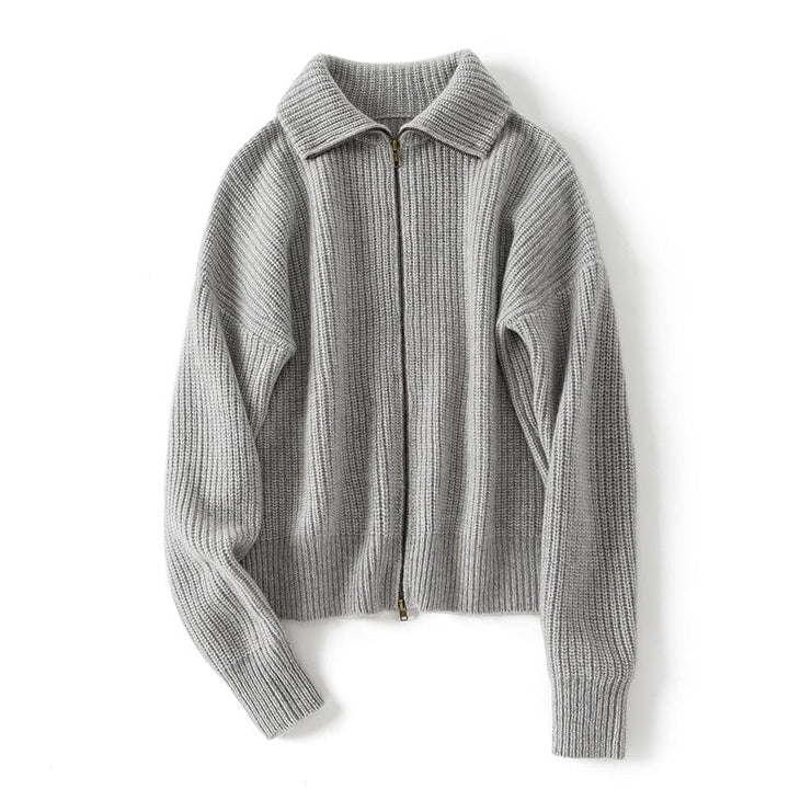 Camille Cashmere Zip Cardigan