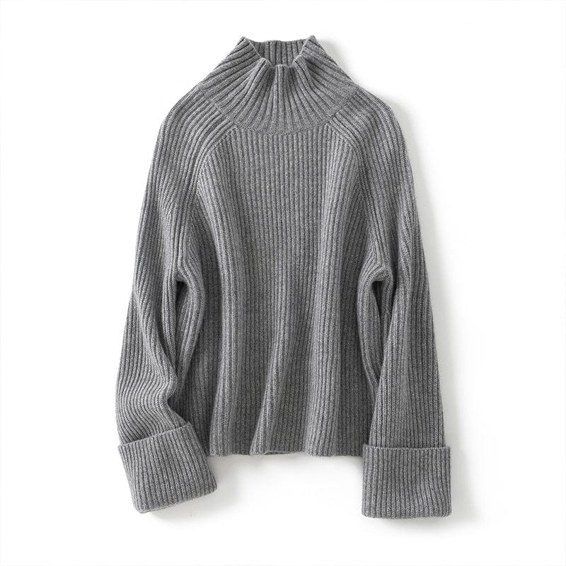 Isolde Cashmere Ribbed Mockneck
