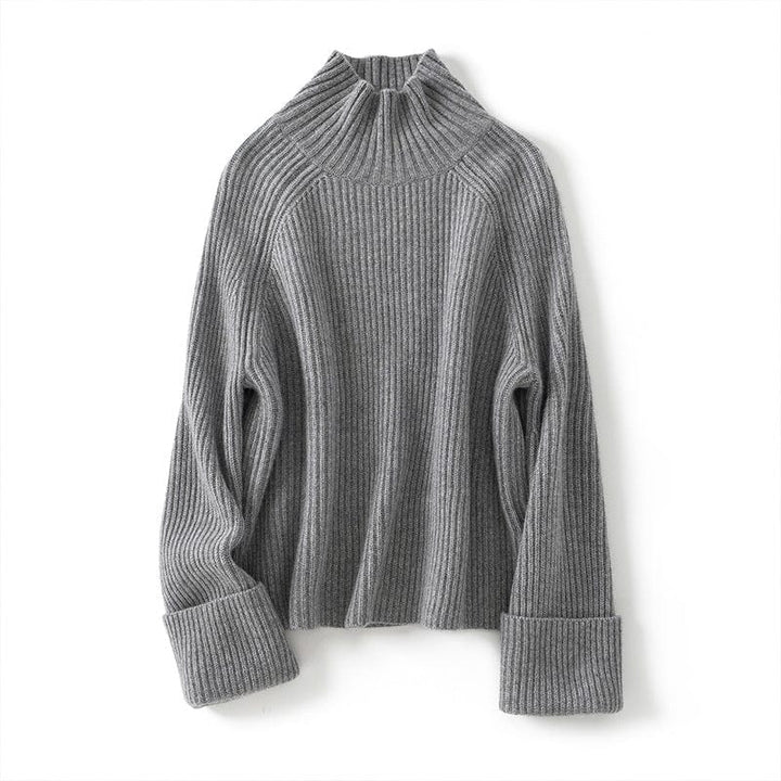 Isolde Cashmere Ribbed Mockneck