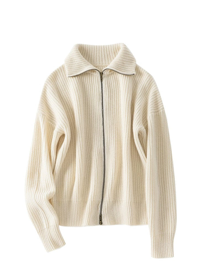 Camille Cashmere Zip Cardigan