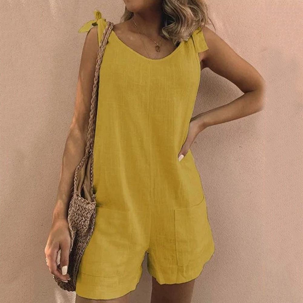 Una Bow Strap Pocket Playsuit