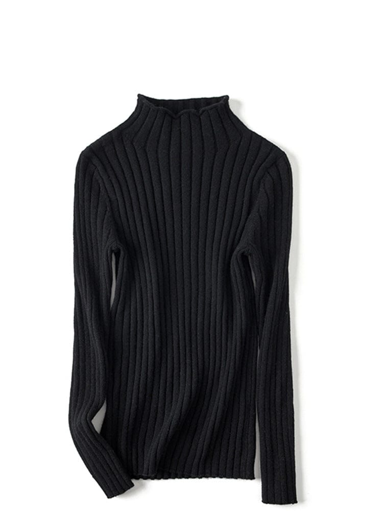 Livia Cashmere Ribbed Mockneck