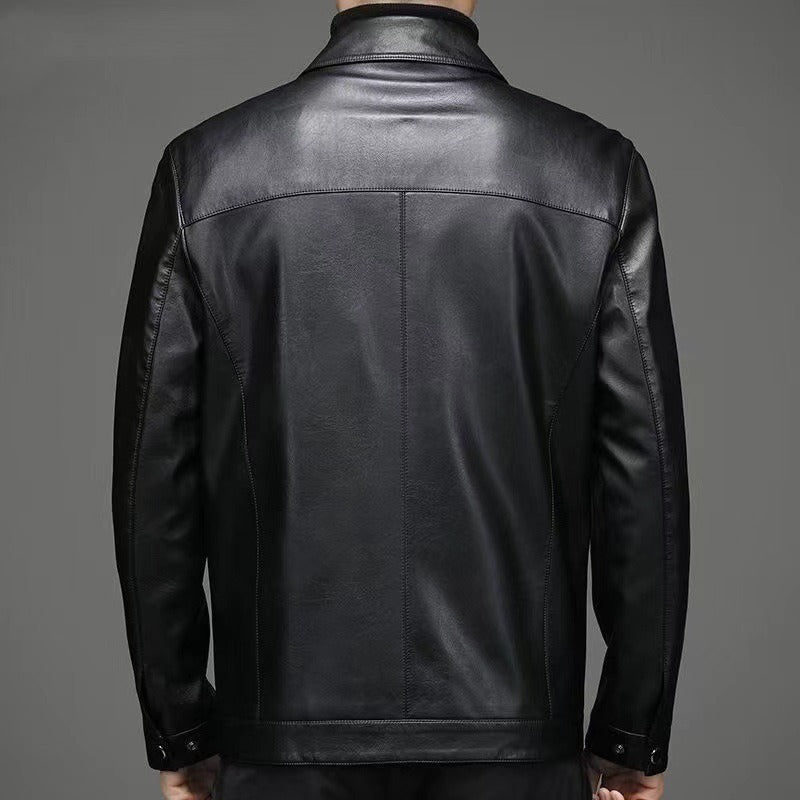 Harry Quilted Detail Leather Jacket